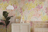 Pink and Yellow Floral Meadow Wallpaper