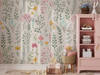 Wild Meadow pastel floral wallpaper styled in a playful kids room at the 78-inch repeat