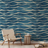 Coastal Blue Waves Removable Wallpaper 