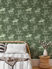 Olive Green Cowboys Dark Wallpaper - Rodeo Vintage Illustration