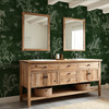 BATHROOM WALLPAPER:Dark green cowboy wallpaper with vintage western horses and riders for nursery, bedroom or rustic farmhouse decor