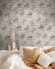 Sage green cowboy wallpaper with vintage western horses and riders on a beige background for nursery, boys room or farmhouse decor