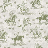 Weathered Green Cowboys Wallpaper for Kids - Rodeo Vintage Illustration