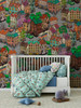 Wallpaper mural for children’s rooms with hand-drawn cartoon city details