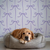 lavender bow ribbon wallpaper nursery wall