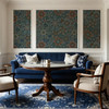 Ancestral Flowers textured wallcovering creating a dramatic boutique tea room interior