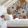 Boho Garden wallpaper in bedroom with soft boho floral styling
