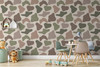 Neutral camouflage wallpaper for boys room with rustic farmhouse styling