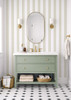 Charlotte Stripe Wallpaper | Sage Green and Blush Pink Cottage Stripes