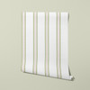 Charlotte Stripe Wallpaper | Sage Green and Blush Pink Cottage Stripes