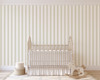 Charlotte Stripe Wallpaper | Sage Green and Blush Pink Cottage Stripes