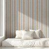 Blue Tan Striped Wallpaper, Coastal Stripe Wallpaper