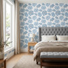 Linnea Blue Nordic Floral Wallpaper, Scandinavian Watercolor Flower Pattern