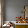 farmhouse bathroom woven texture wallpaper grey masculine look autumn decor