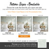 Celia Mint Botanical Wallpaper pattern size guide showing 26 inch, 52 inch, and 78 inch repeat options for choosing the best floral wallpaper scale