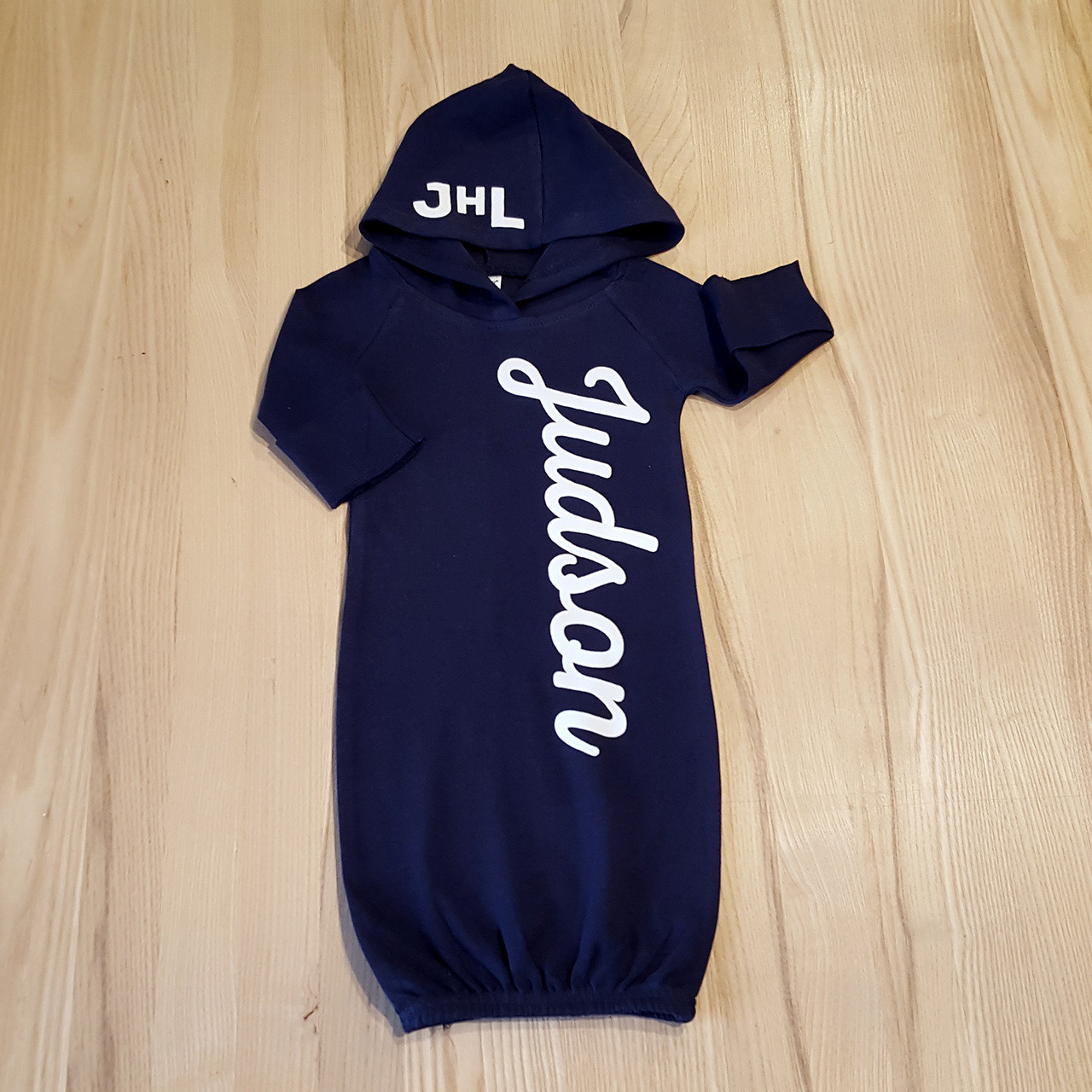 Personalized Baby Gown Newborn Retro Varsity going home Outfit 03 months