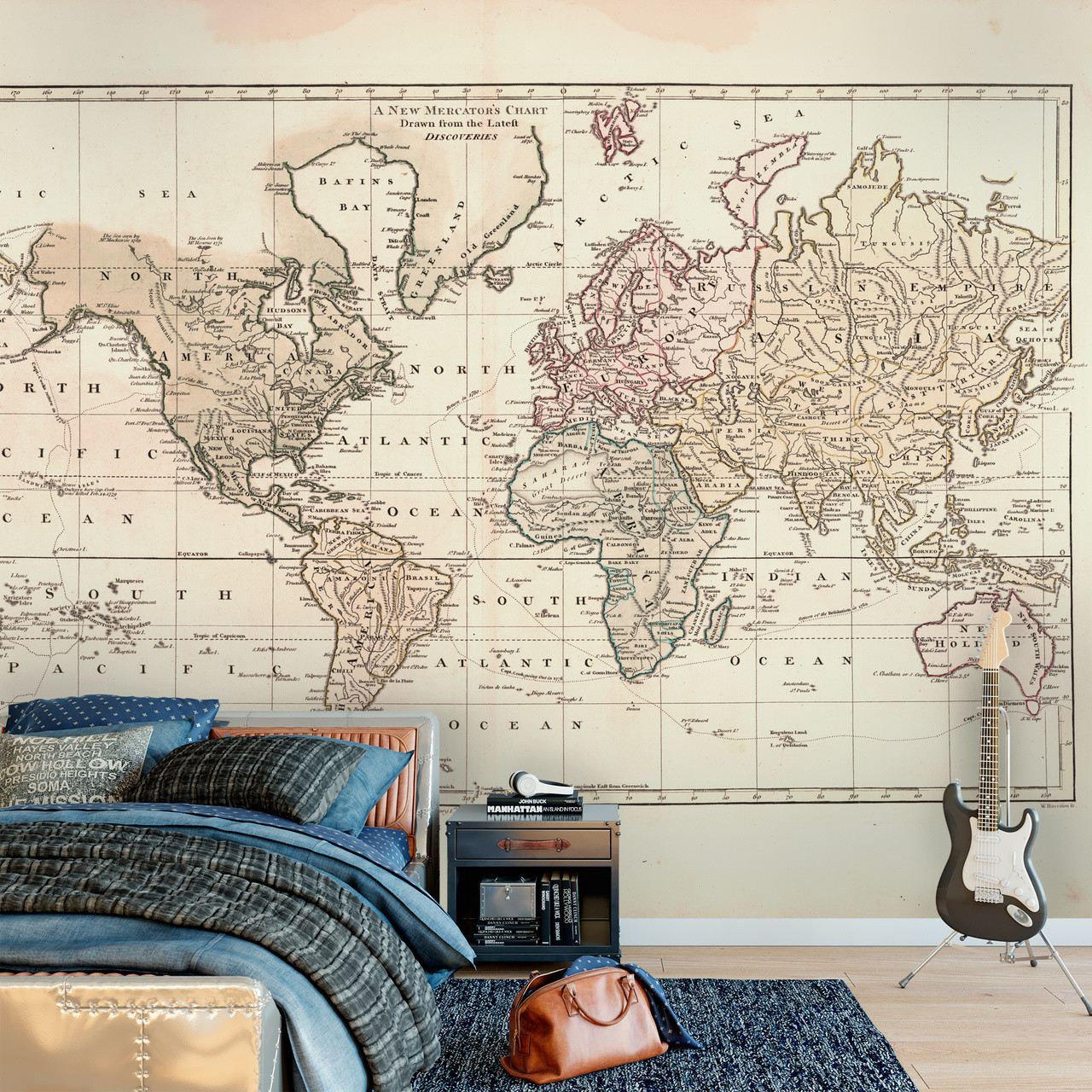 Bản đồ thế giới vintage năm 1800 trên vải dán tường là một sản phẩm tuyệt vời cho những người yêu thích lịch sử. Bằng cách sử dụng sản phẩm này, bạn sẽ cảm nhận được sự tò mò và khám phá vô tận của người dân những thế kỷ trước.