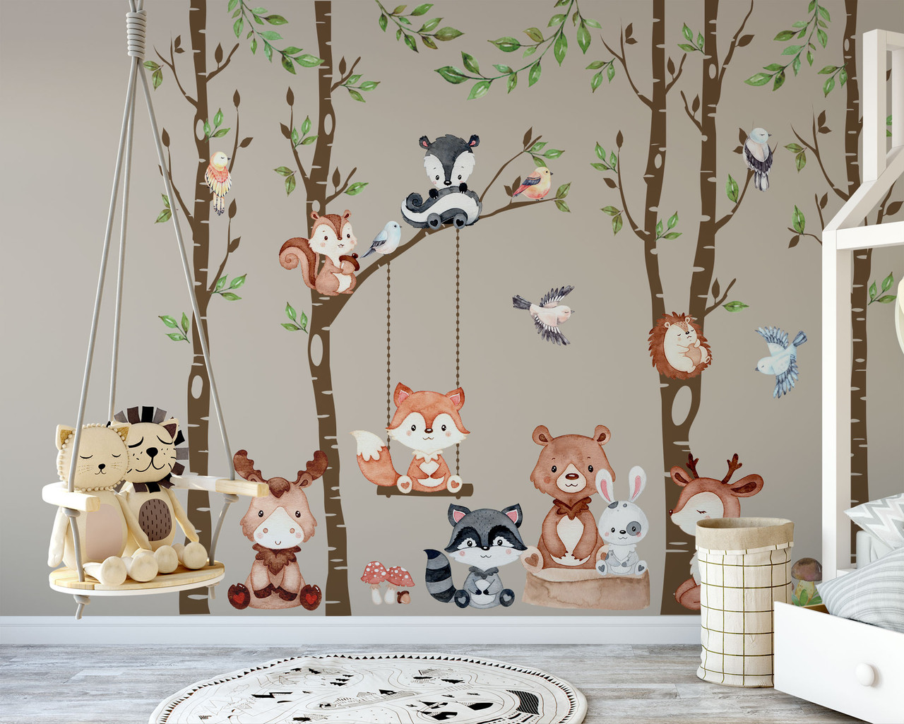 Animal Forest Trees Nursery Wall Decal Sticker