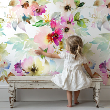 Watercolor Floral Wallpaper Romantic Garden Flowers