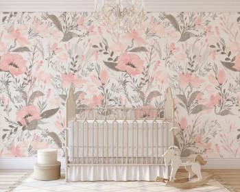 Mathilda Pink Watercolor Floral Wallpaper