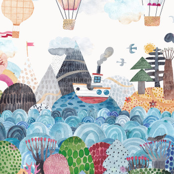Wallpaper Mural for Kids Watercolor Landscape LOGAN