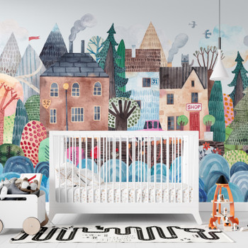 Children Wallpaper Mural for Kids Watercolor Landscape LIAM