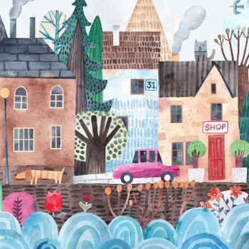 Children Wallpaper Mural for Kids Watercolor Landscape LIAM