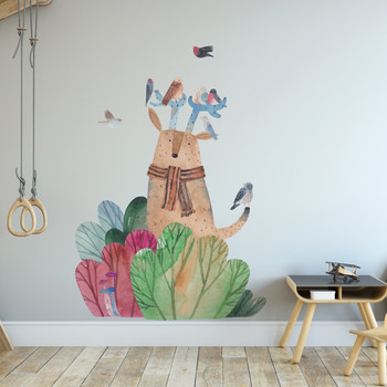 Fairytale Bear And Birds Wall Decal 1021