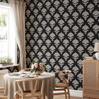 NOIR BLOOM Dark Wallpaper Floral Modern