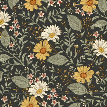 SUMMER Dark Botanical Wallpaper Floral Bohemian