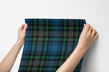 Blue & Green Tartan Plaid Removable Wallpaper 
