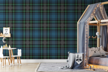 Blue & Green Tartan Plaid Removable Wallpaper 