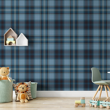 Blue Tartan Plaid Removable Wallpaper Blue Tartan Plaid Removable Wallpaper