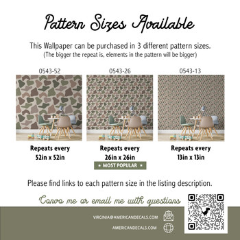 Mural layout guide for Vintage Duck Camo wallpaper