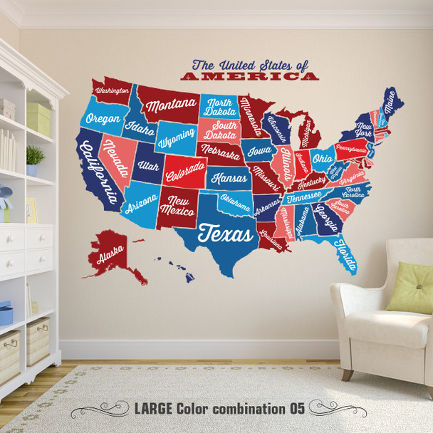 USA Wall Decal Map Vintage Retro
www.AmeriDecals.com