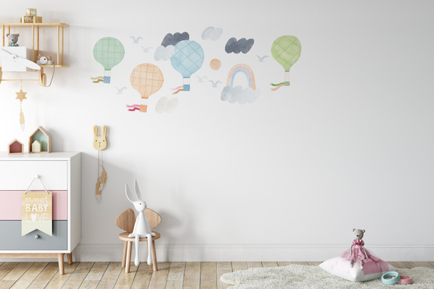 Hot Air And Clouds Travel Wall Decal 1010