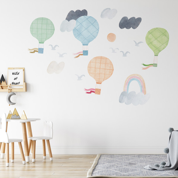 Hot Air And Clouds Travel Wall Decal 1010