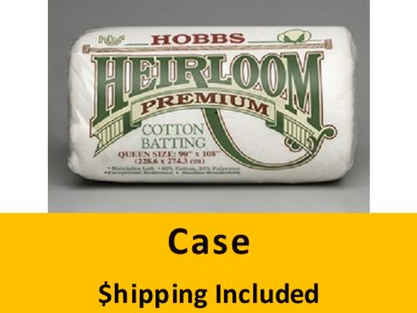 HL90C Hobbs Heirloom Premium  80/20 Cotton Blend Batting Case(6) Queen