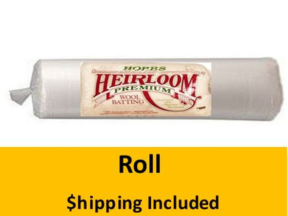 WLBY108 Hobbs Heirloom Premium Wool Batting (Roll, Queen 108 in x 25 yds) shipping included*