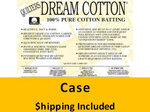 N8TH Dream Cotton Natural Supreme Batting (Case(10), Throw 60 in x 60  in) shipping included*