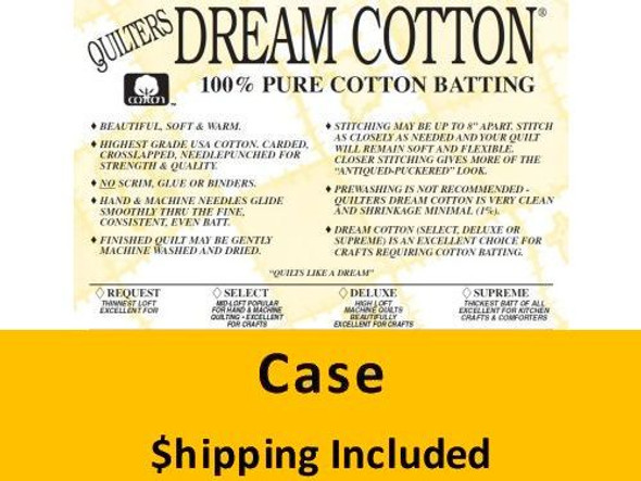 N8K Dream Cotton Natural Supreme Batting (Case(2), King  120 in x 120 in) shipping included*