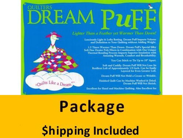 PUFFQPK Dream Puff Poly Batting (Package, Queen 93 in x 108 in) shipping included*