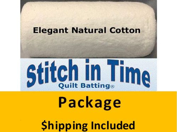 ENC60 Elegant Natural Cotton Batting (Package, Throw(2) 60 in x 60 in) shipping included*