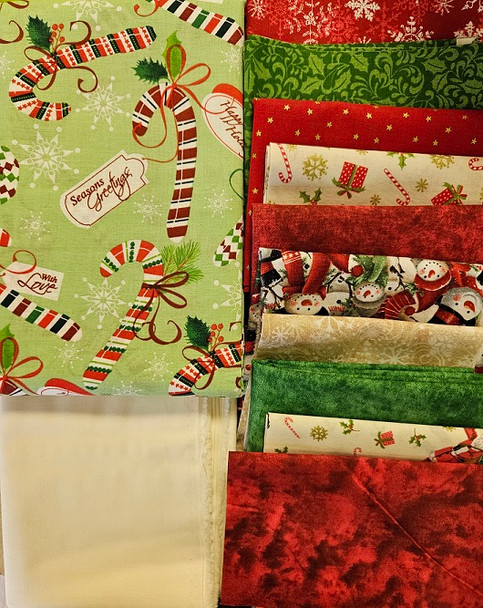 Sweet Christmas Fabric Kit!-Shipping Included! 
All 100% cotton 44/45" fabrics.