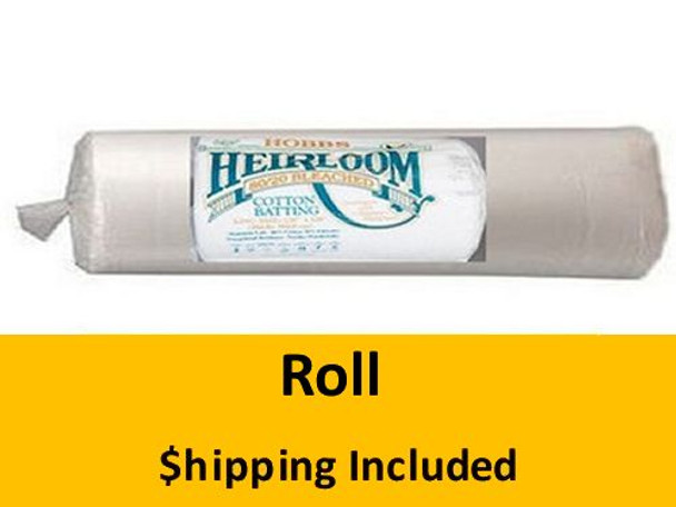 BHLBY108 Hobbs Heirloom 80/20 Bleached White (Roll, Queen 108 in x 30 yds)