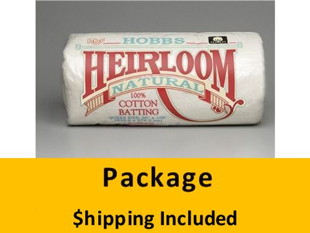 HNS90 Hobbs Heirloom 100% Natural Cotton w/ Scrim (Package, Queen 90 in x 108 in) shipping included*