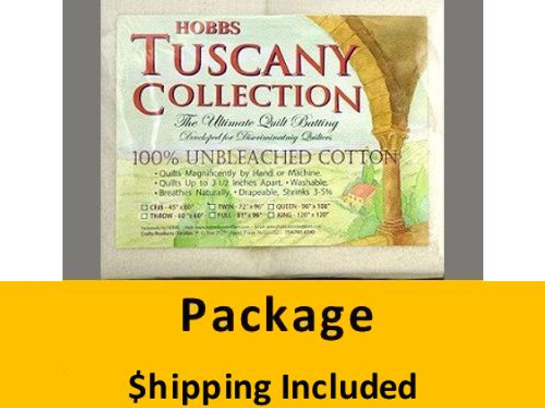 TU60 Hobbs Tuscany Unbleached 100% Cotton Package Throw