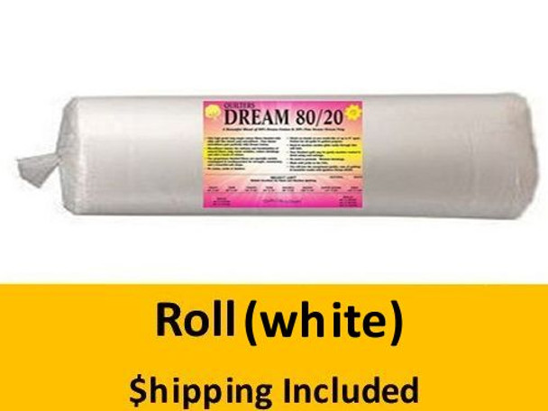 EWKR Dream 80/20 White  Select Batting (Roll, King 120 in. x 30 yds.) shipping included*