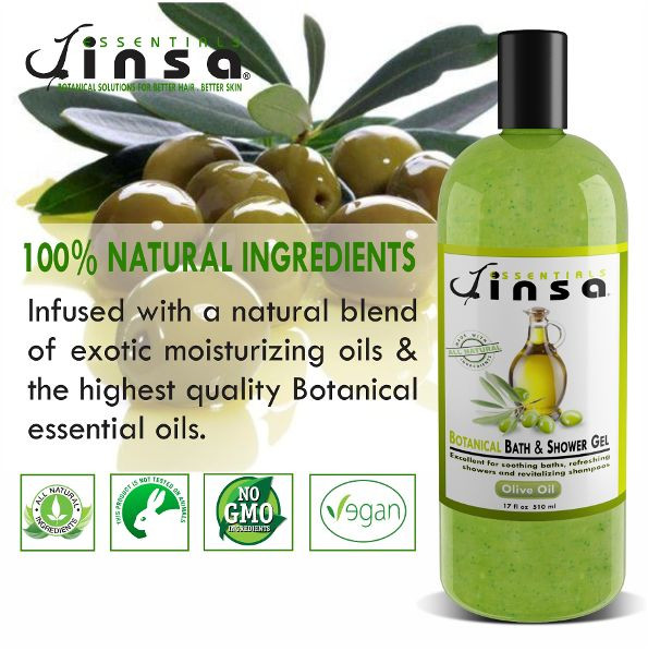 Olive Oil Botanical Bath & Shower Gel (NEW 13oz size) Jinsa Essentials