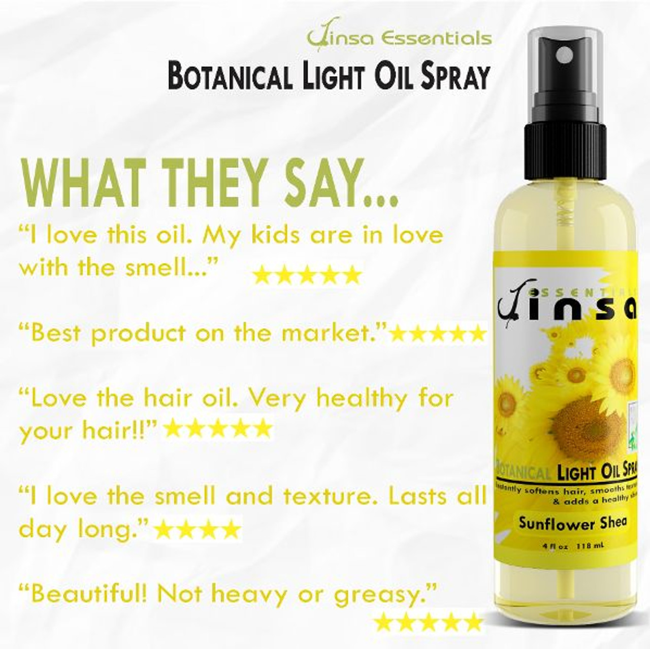 Sunflower Shea Botanical Light Oil Spray(NEW 6oz) - Jinsa Essentials